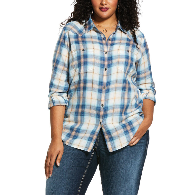 Ariat Western: REAL Billie Camisa Mujer - Azules / Blancas (GESYT2947)